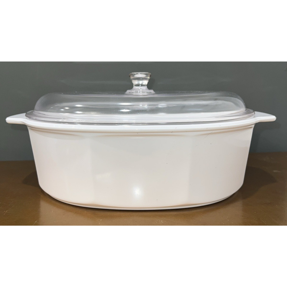 NIB PRINCESS HOUSE WHITE NOUVEAU 3 1/2 QT OVAL CASSEROLE PAN W/ LID FRANCE